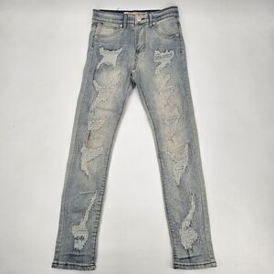 Street Jeans Skinny Fit Distressed Light Wash Jeans Size 14